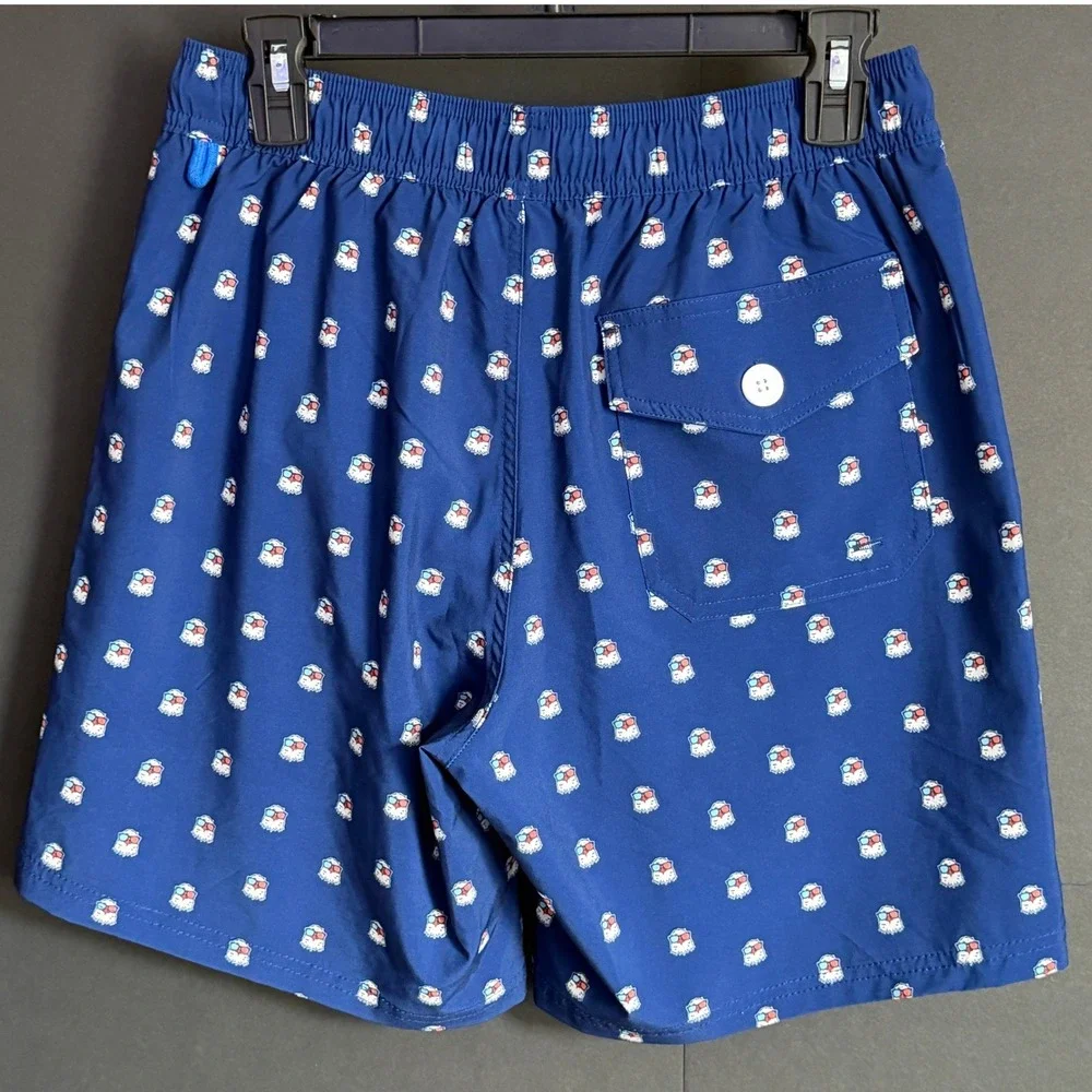 Simply Southern Outfitters Mens Blue Eagle Flag Sunglasses Swim Trunks Small